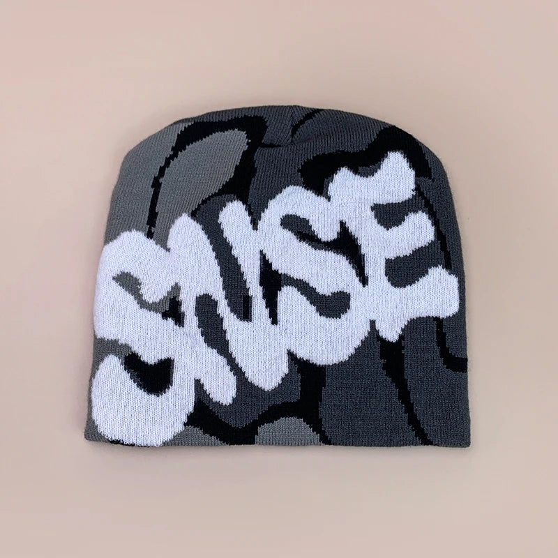 Warm Personal Versatile Letter Wool Knitted Beanies Hats