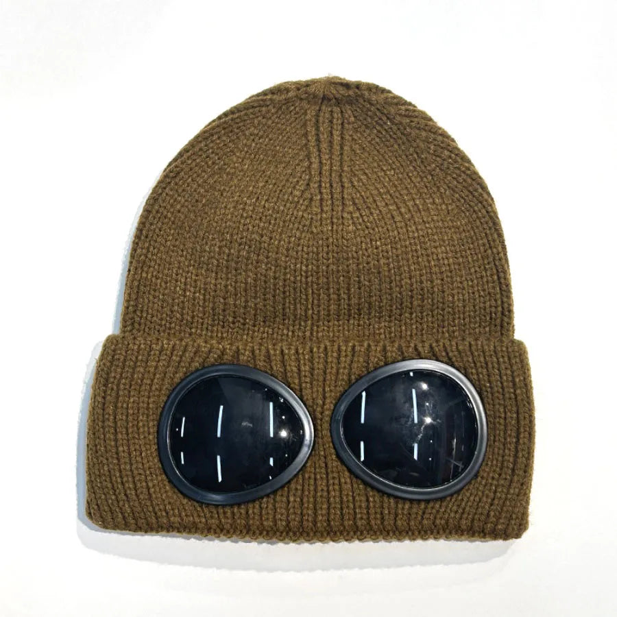 Winter Windproof Glasses Knitted Warm Beanie Hats