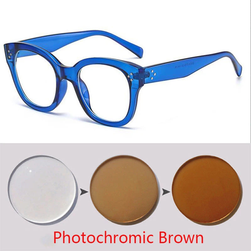 Feminine Optical Oversize Square Glasses Prescription Spectacles Myopia -0.5 To -6.0  +0.5 to +6.0