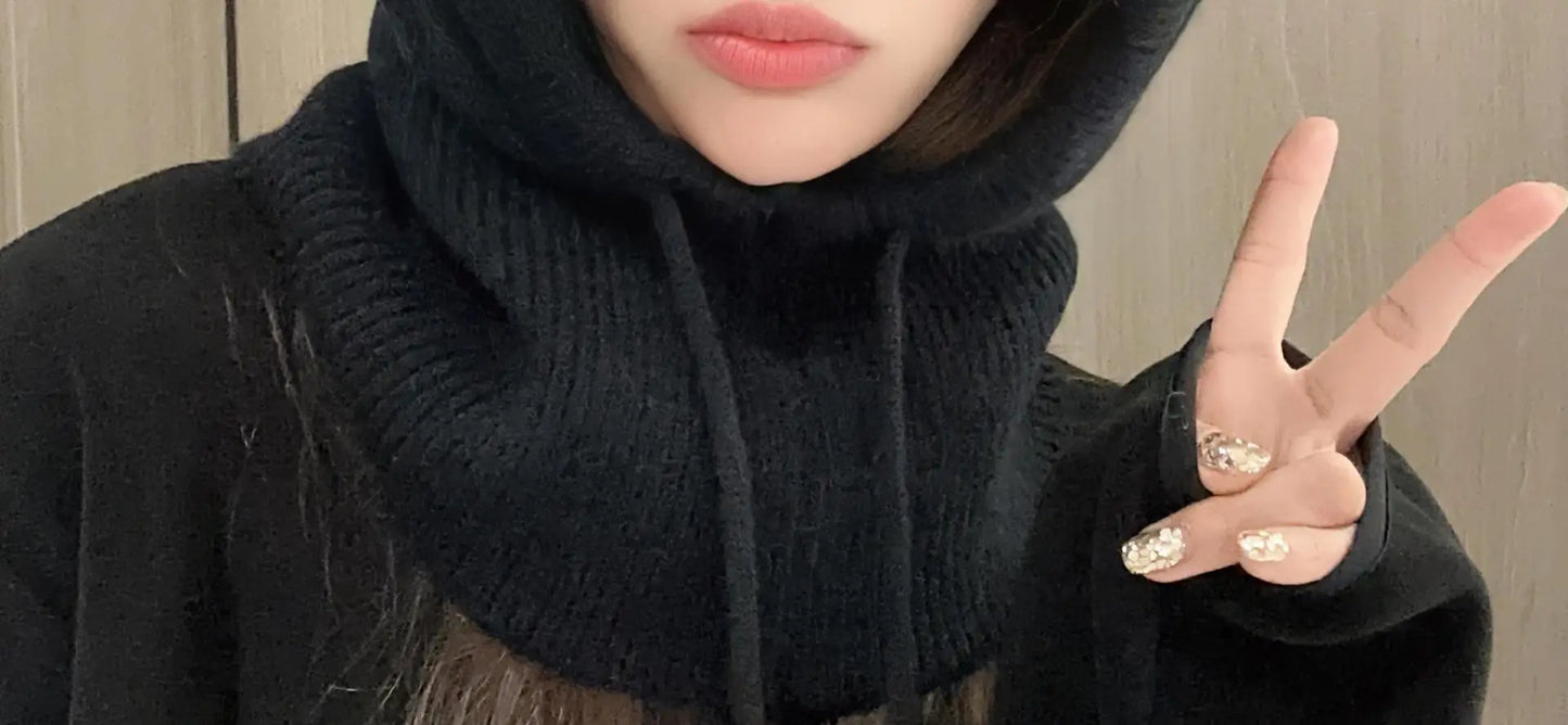 Knitted Hooded Caps Winter Balaclava Beanies Hats