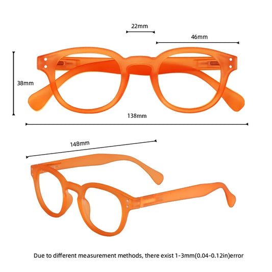 Retro Meeshow New Honey Peach Reading Glasses