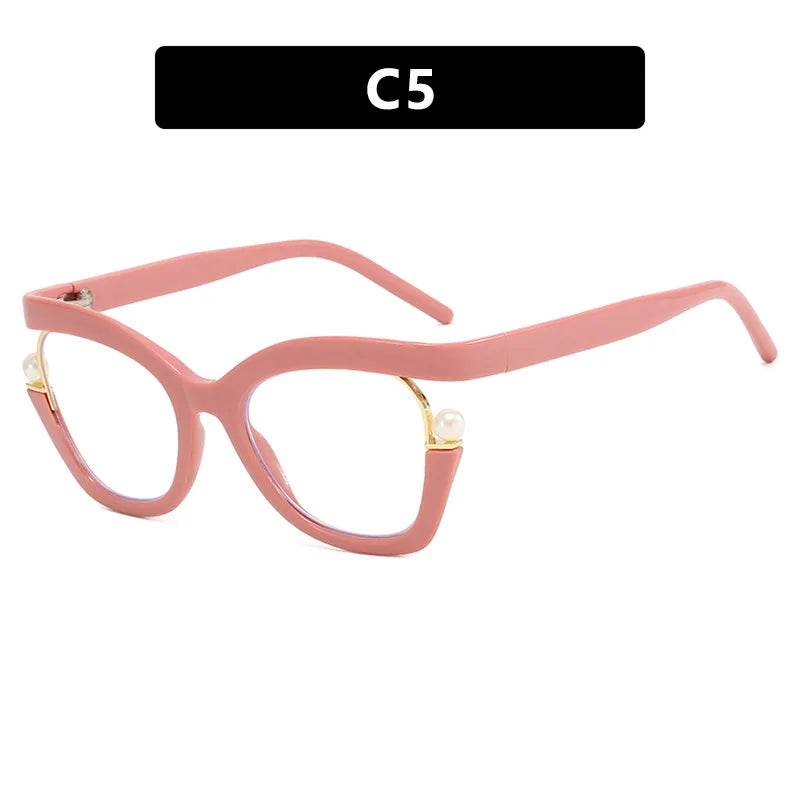 Round Brand Design Ultra-thin Green Leopard Men and Women Glasses