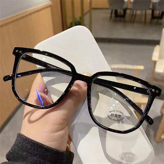 Large Square Frame Anti-Blue Light Glasses Fashion Retro Men Women