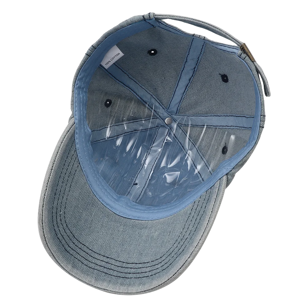 New Solid Color Ripped Baseball Cap Washed Denim Snapback Hat