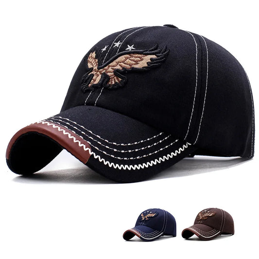 Eagle Embroidery Four-Season Shade Baseball Cap