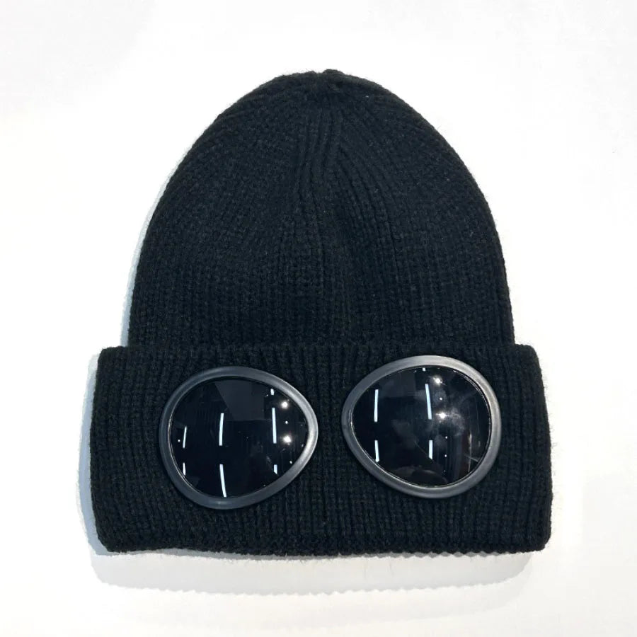 Winter Windproof Glasses Knitted Warm Beanie Hats