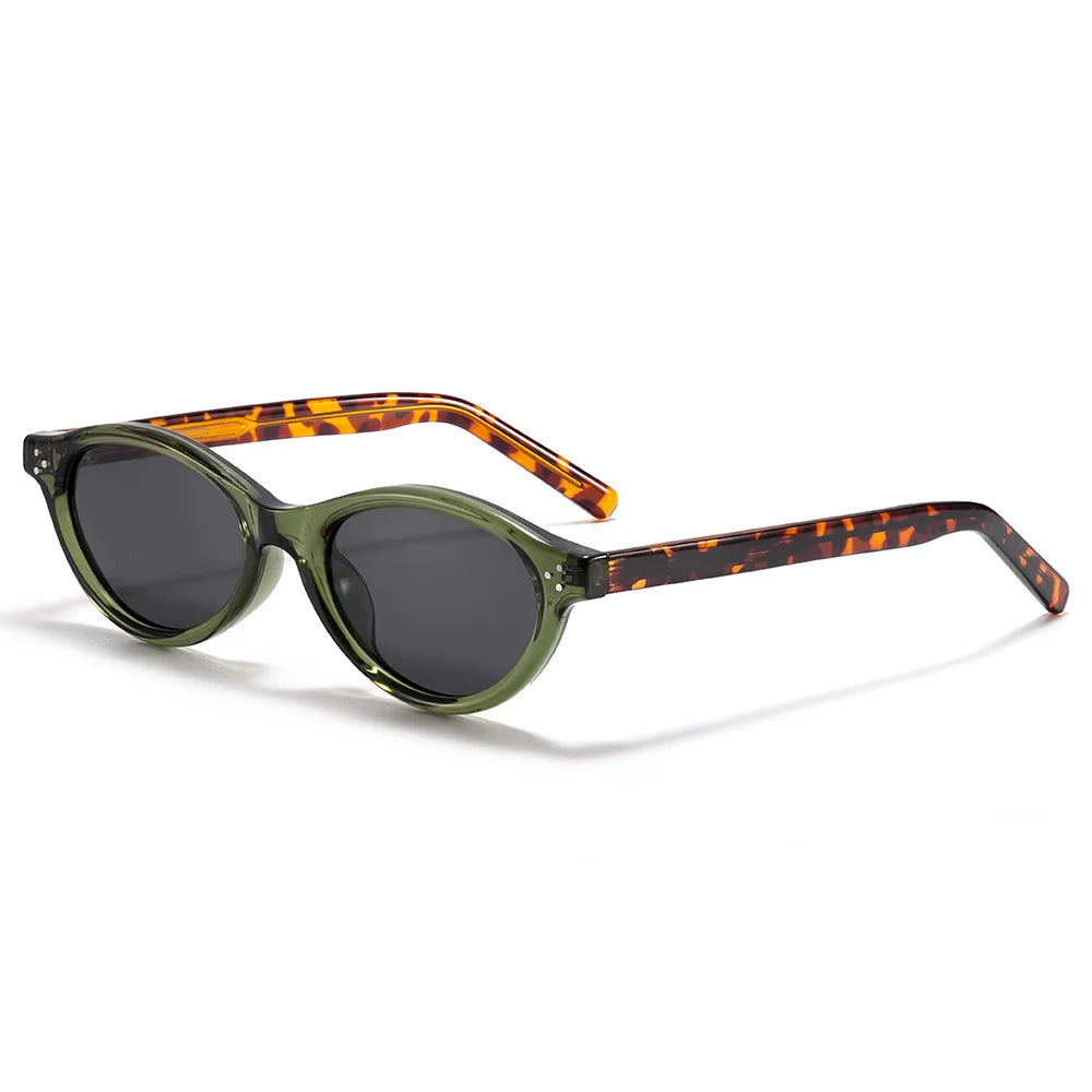 Retro Oval Sunglasses for Women Men Tr Frame