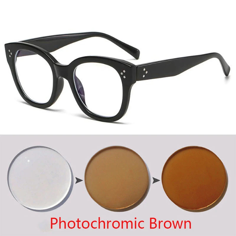 Feminine Optical Oversize Square Glasses Prescription Spectacles Myopia -0.5 To -6.0  +0.5 to +6.0