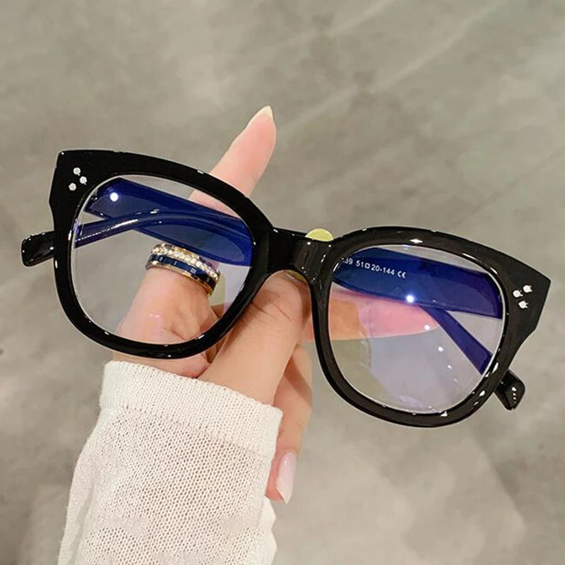 Feminine Optical Oversize Square Glasses Prescription Spectacles Myopia -0.5 To -6.0  +0.5 to +6.0
