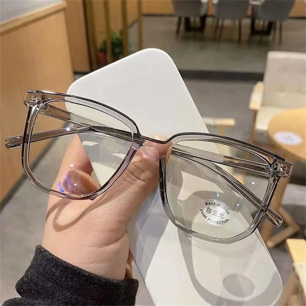 Large Square Frame Anti-Blue Light Glasses Fashion Retro Men Women