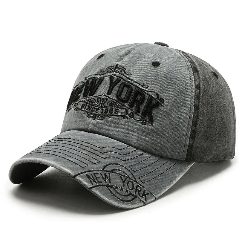 Retro Letters Embroidery Baseball for Men Women Washed Stitched Caps