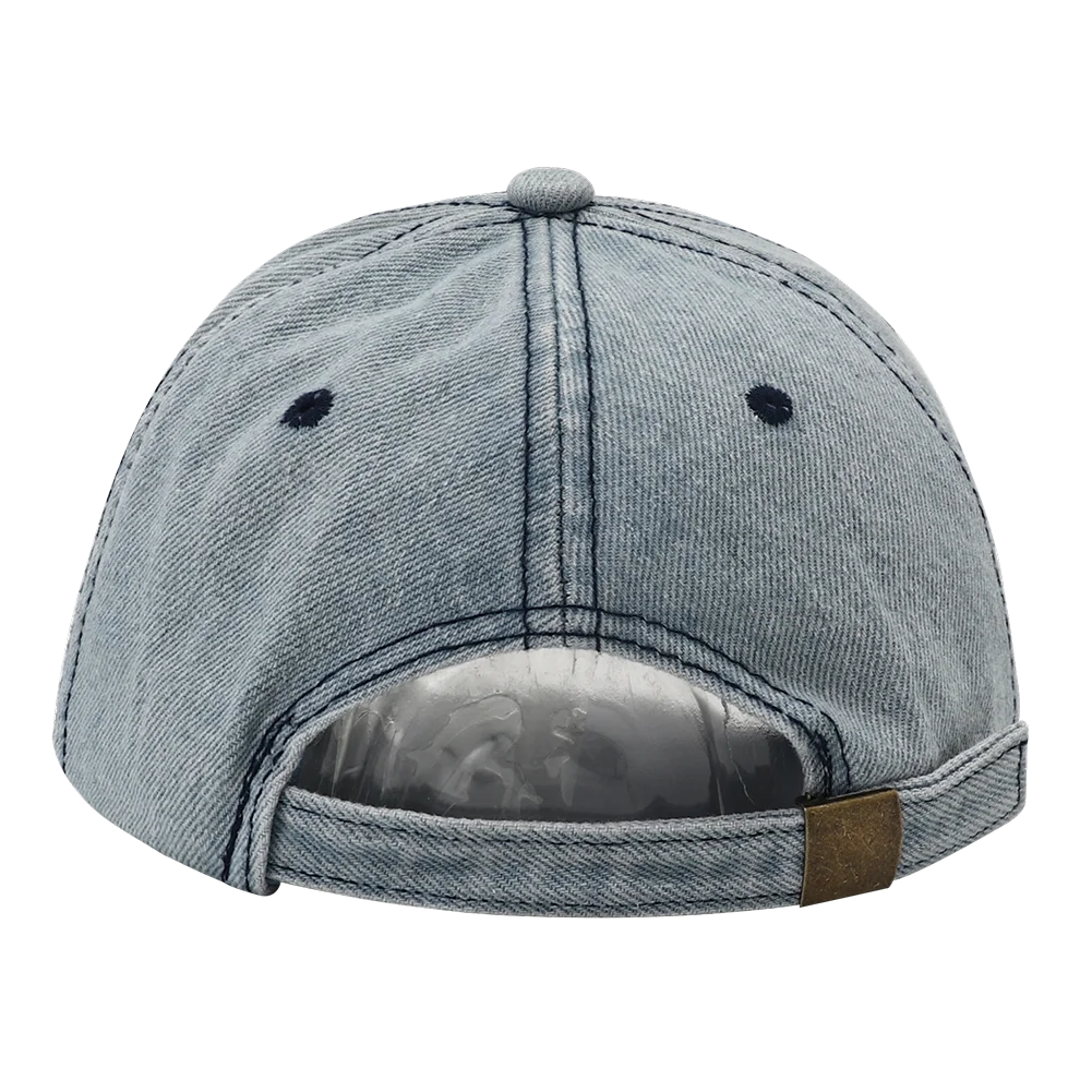 New Solid Color Ripped Baseball Cap Washed Denim Snapback Hat