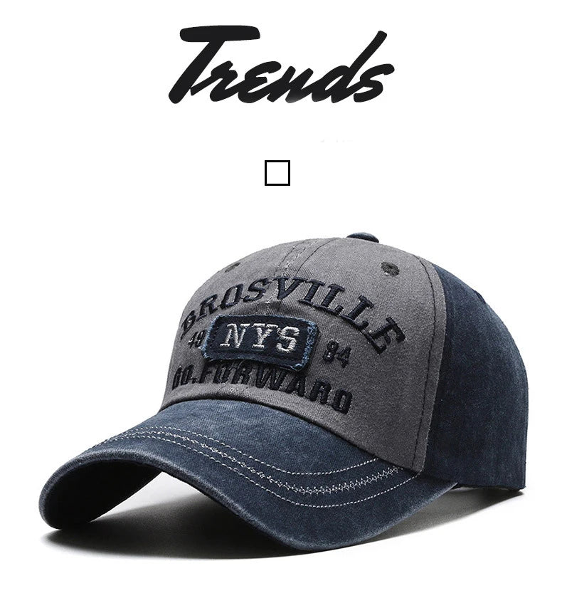 Four Seasons Men's Baseball Cap Casual Wash Embroidered