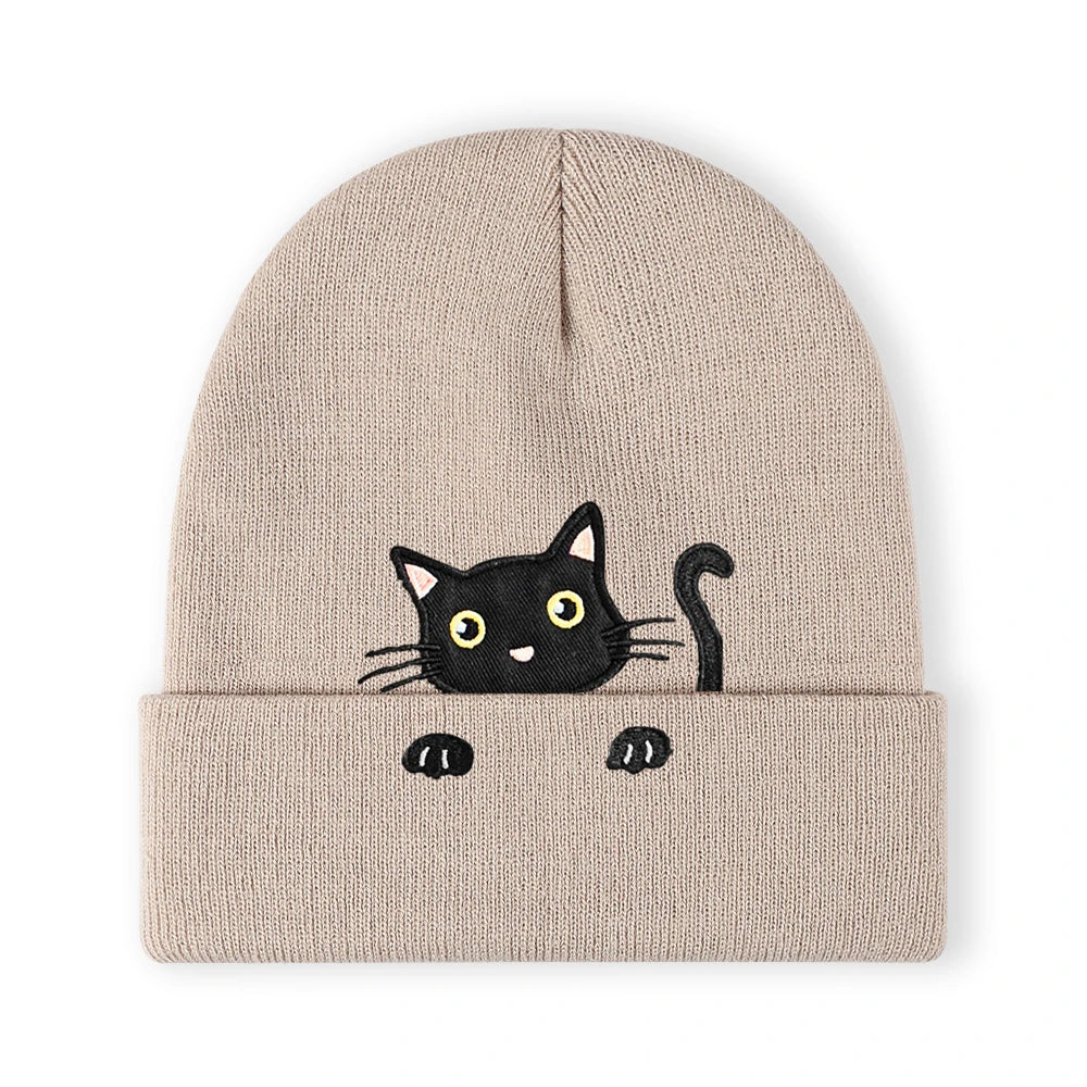 Embroidered Beanie Soft Stretchy Lightweight Winter Hat