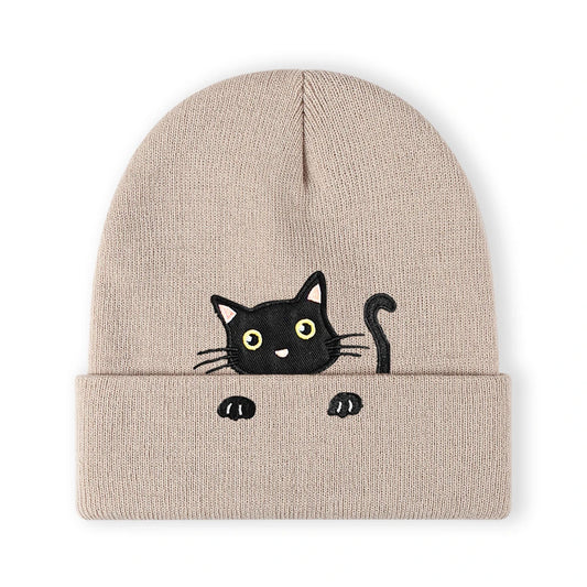 Embroidered Beanie Soft Stretchy Lightweight Winter Hat