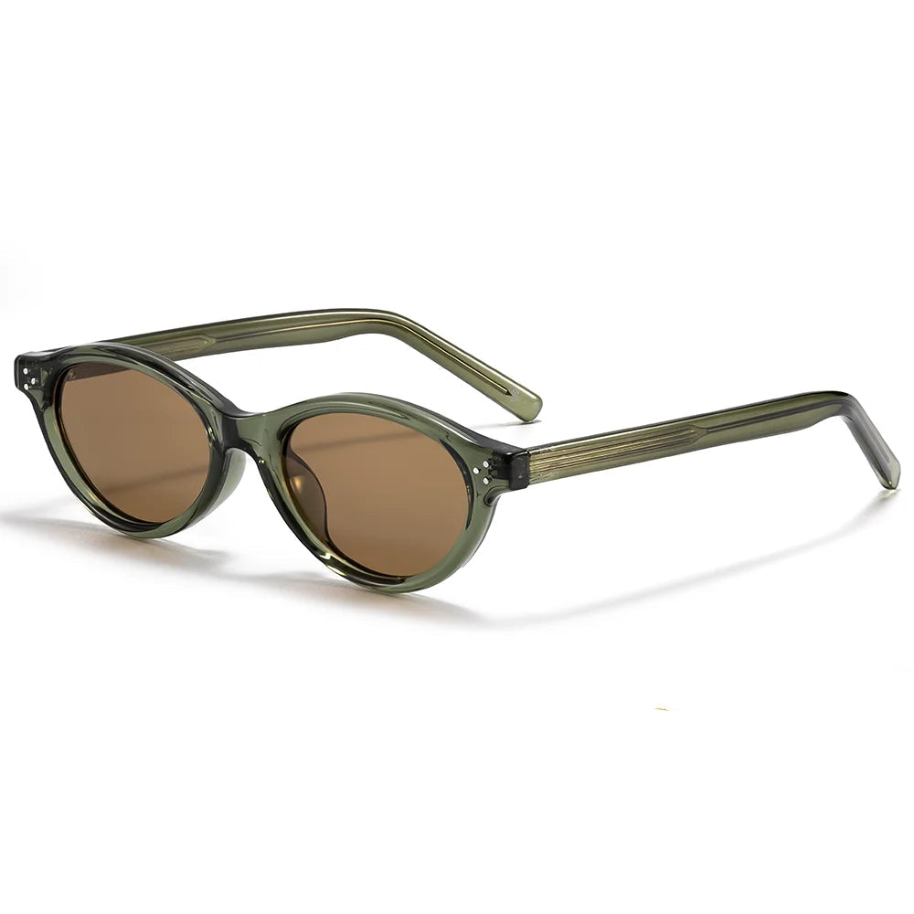 Retro Oval Sunglasses for Women Men Tr Frame