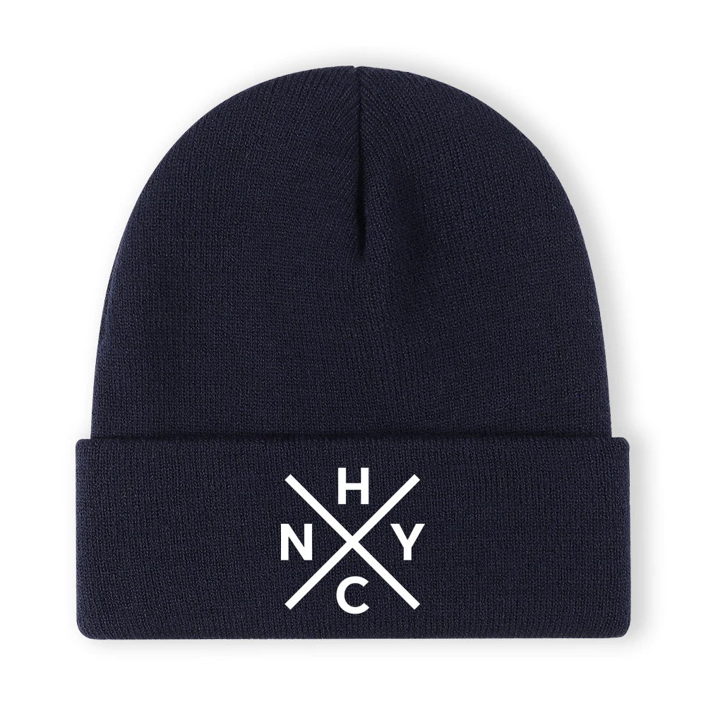 Embroidered Beanie Soft Stretchy Lightweight Winter Hat