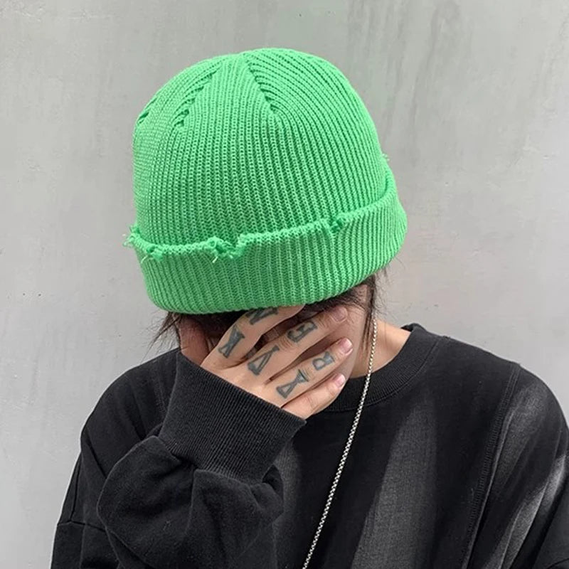 Knit Short Beanies Autumn Winter Hats