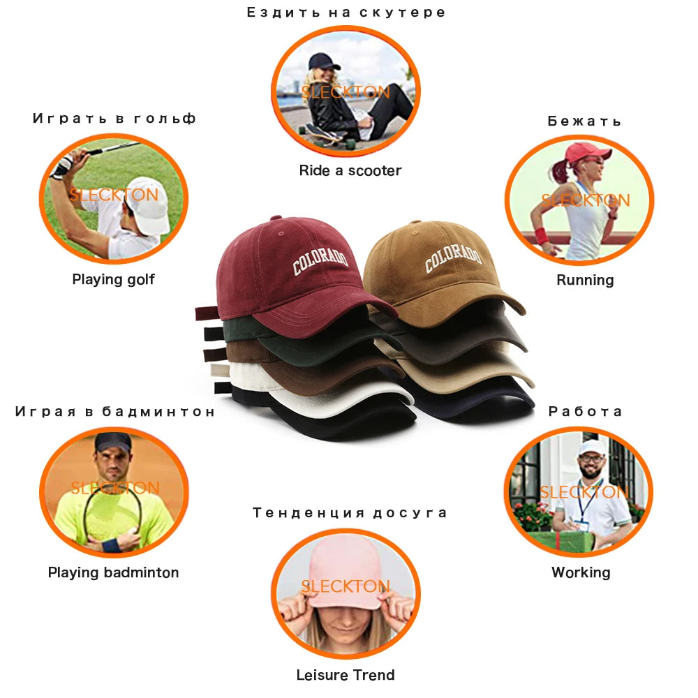 COLORADO Embroidery Cotton Fashion Baseball Cap