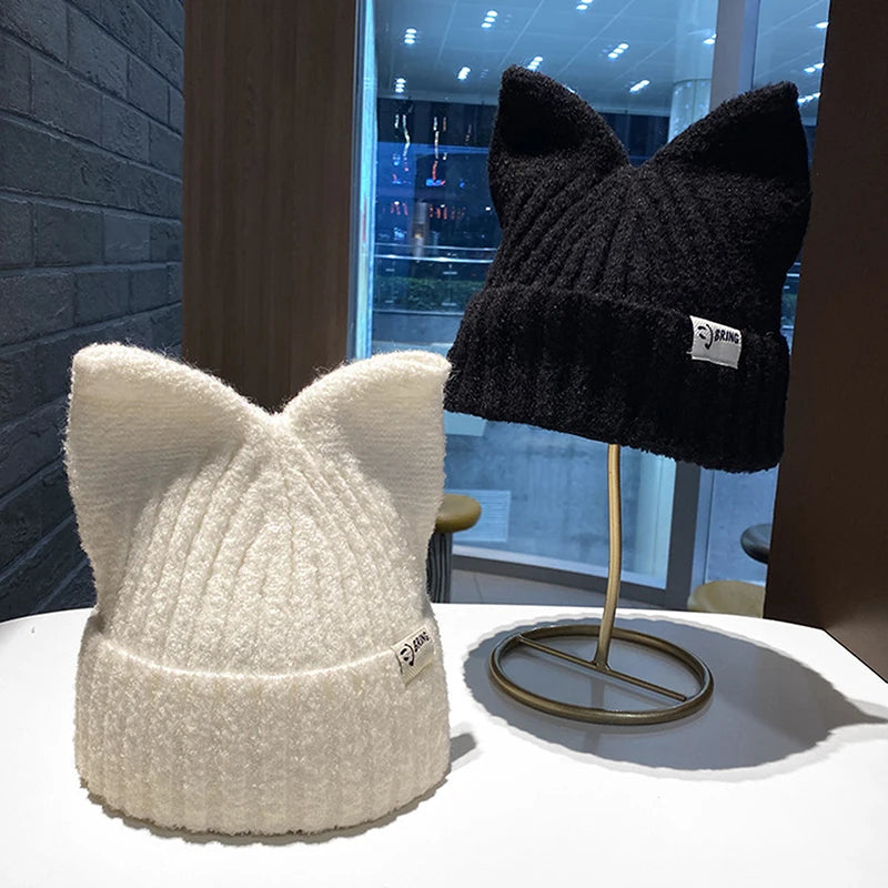 Cat Ears Beanies For Women Knitted Hats