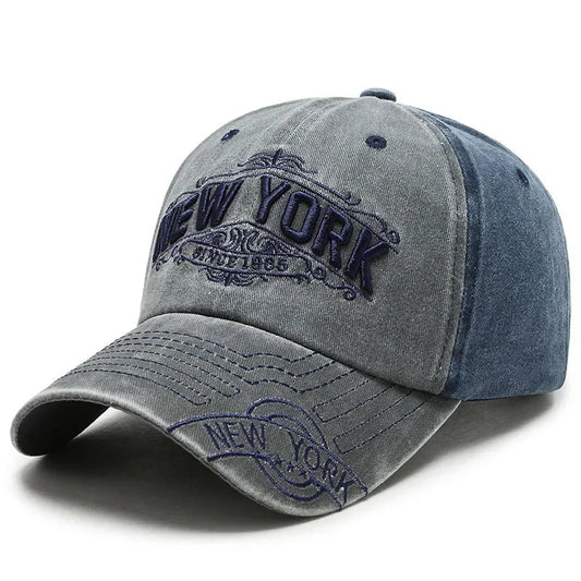 Retro Letters Embroidery Baseball for Men Women Washed Stitched Caps