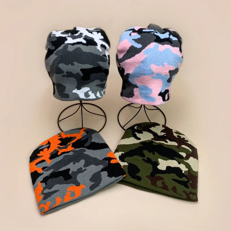 European Camouflage Knitted Beanies Hats