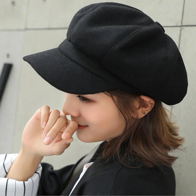 Autumn & Winter Wool Newsboy Cap