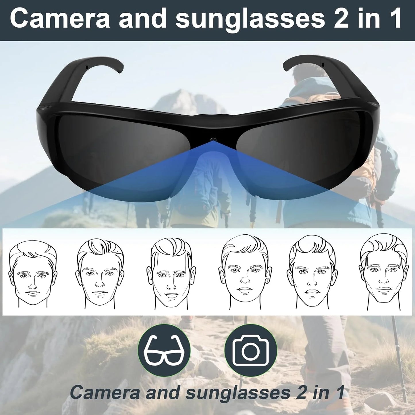 Portable 1080P HD Mini Glasses With Camera Video Recorder