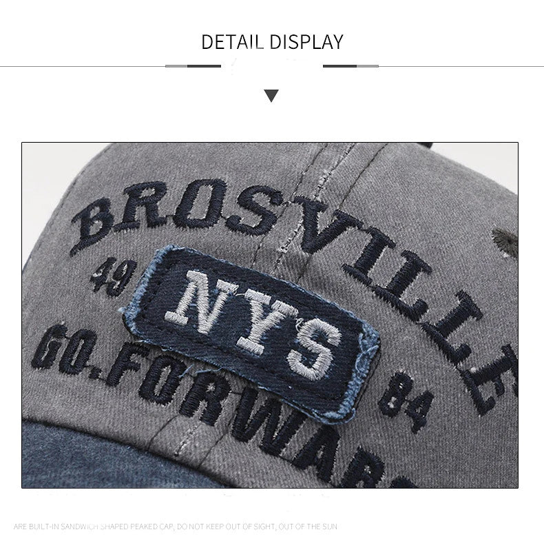 Four Seasons Men's Baseball Cap Casual Wash Embroidered