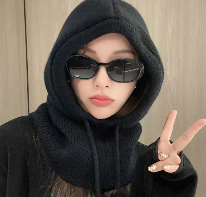 Knitted Hooded Caps Winter Balaclava Beanies Hats