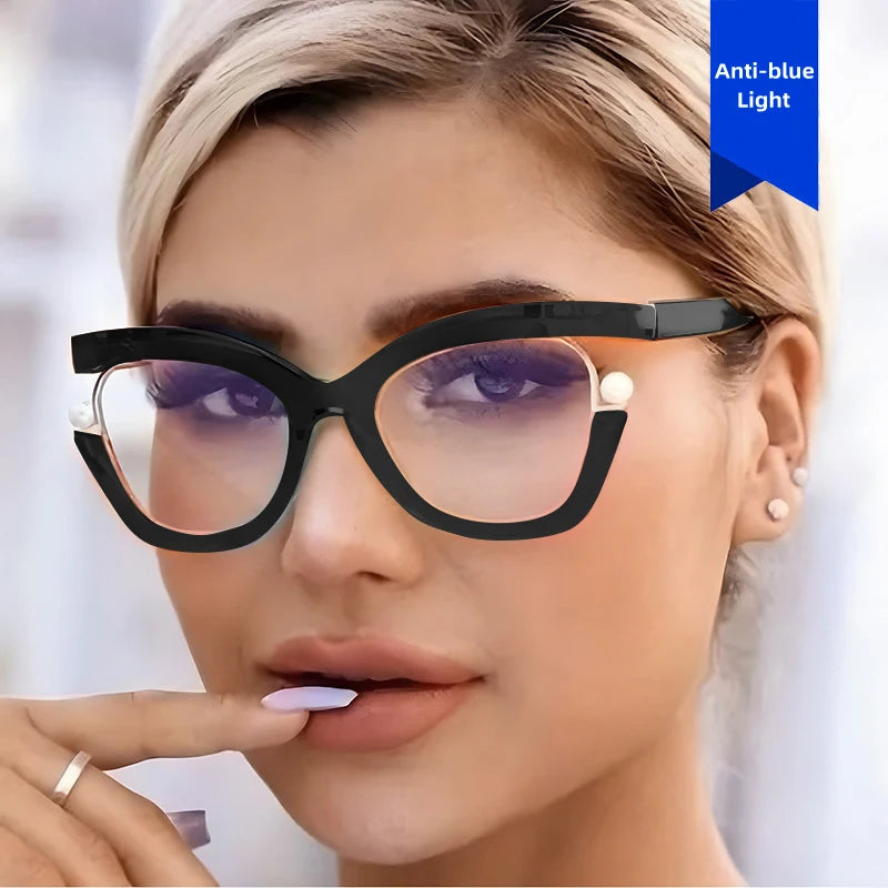 Round Brand Design Ultra-thin Green Leopard Men and Women Glasses