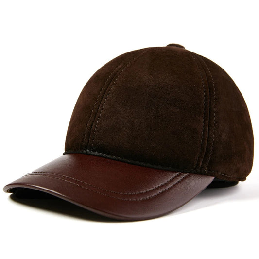 Sheepskin Baseball Cap Genuine Leather Hat