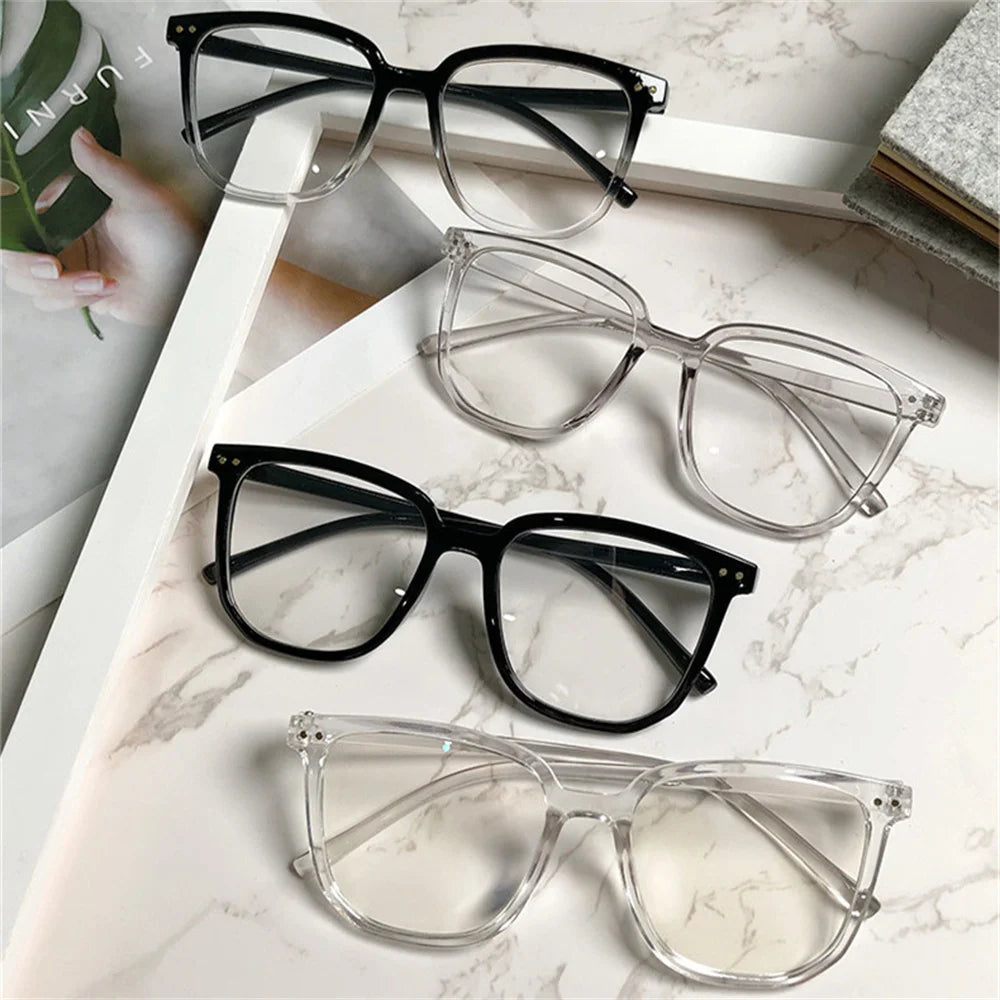 Large Square Frame Anti-Blue Light Glasses Fashion Retro Men Women