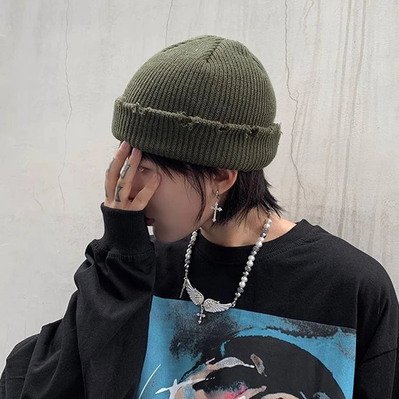 Knit Short Beanies Autumn Winter Hats
