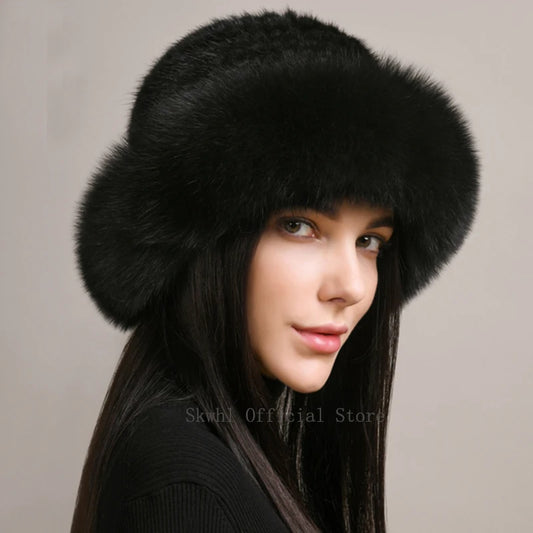 New Genuine Real Natural Knitted Mink Fur Beanies Hat