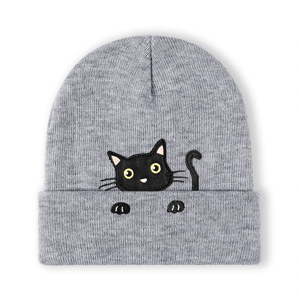 Embroidered Beanie Soft Stretchy Lightweight Winter Hat