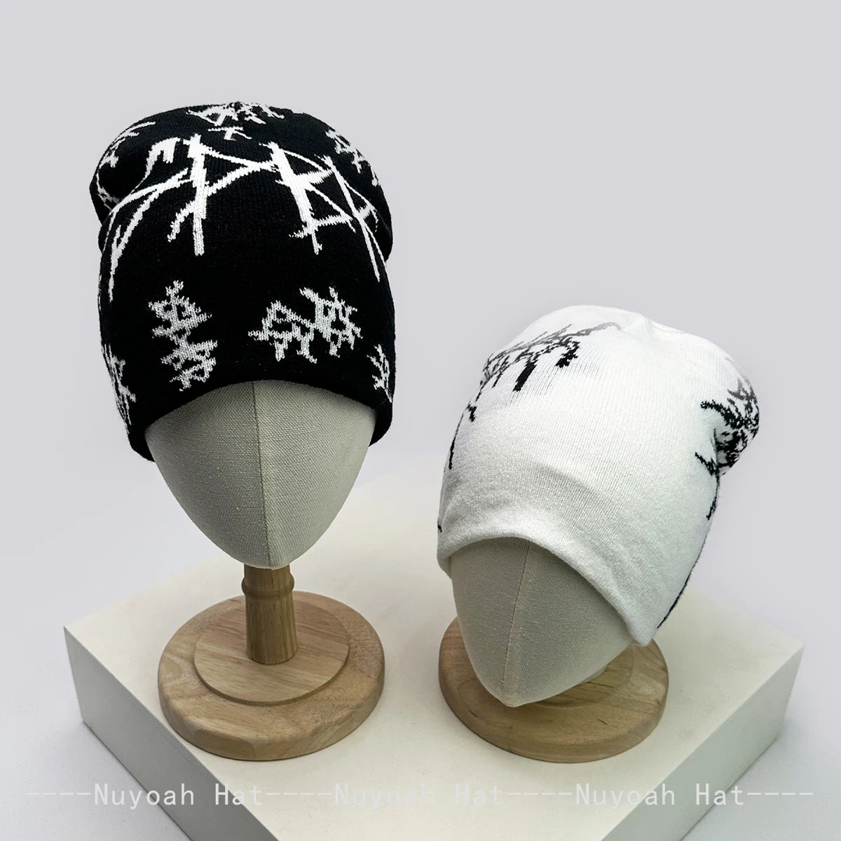 Dark Style Jacquard Organic Skeleton Letter Knitted Hats