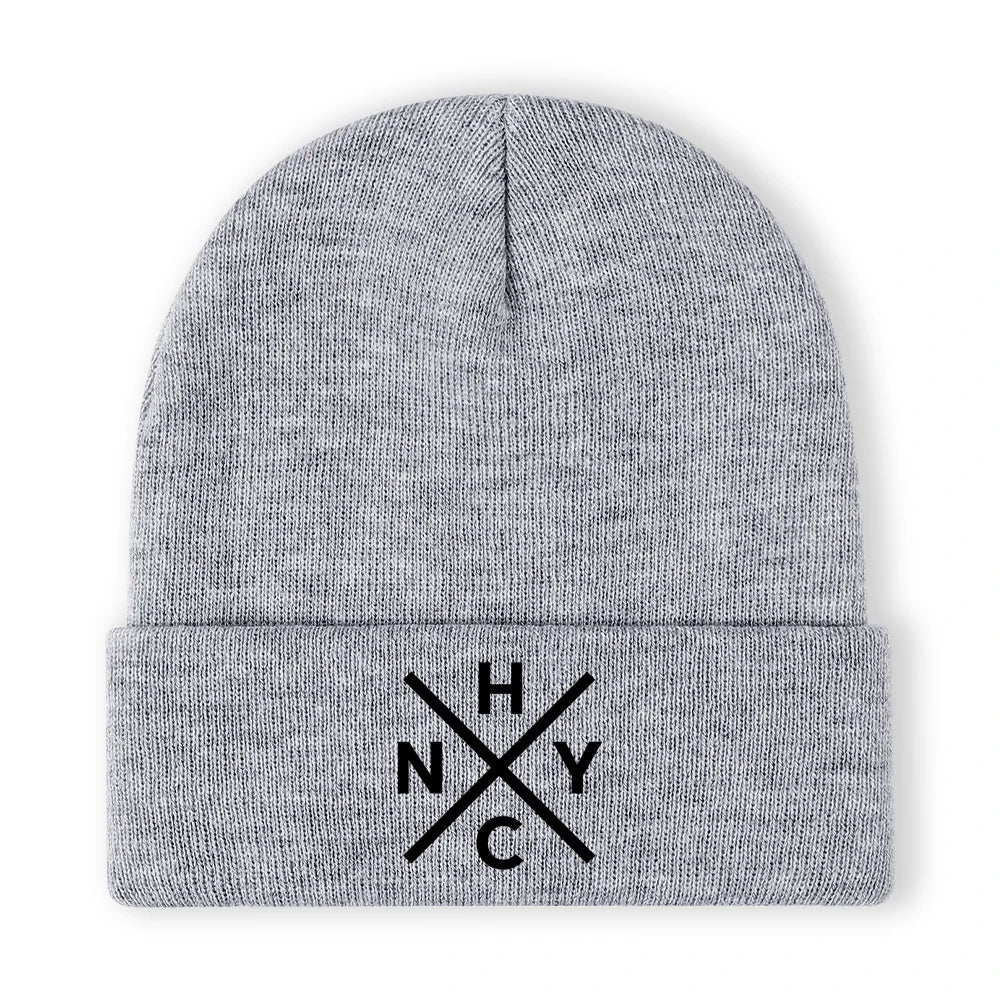 Embroidered Beanie Soft Stretchy Lightweight Winter Hat