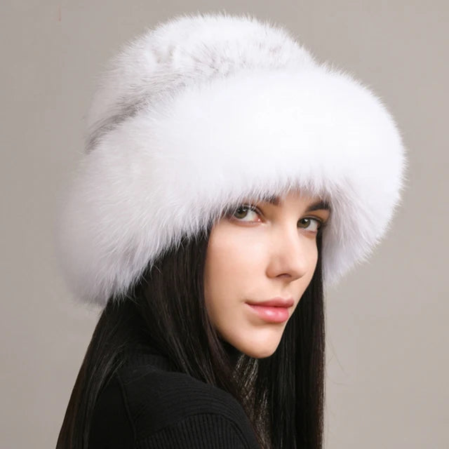 New Genuine Real Natural Knitted Mink Fur Beanies Hat