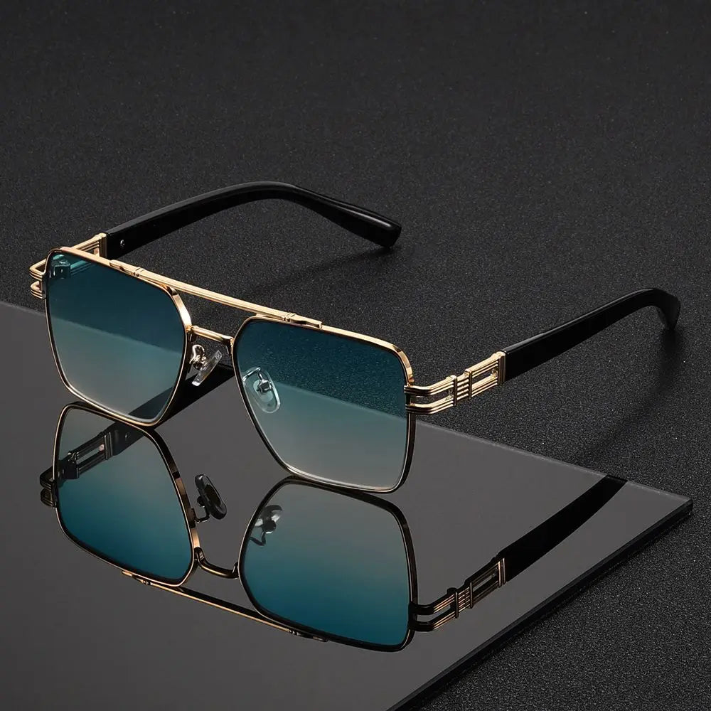 Double beam, fashionable cut-out temples glasses