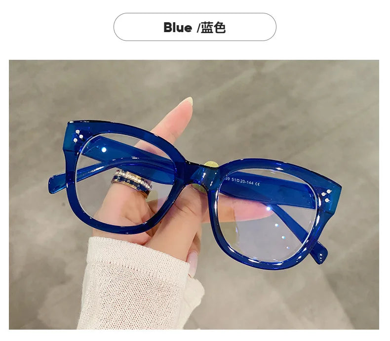 Feminine Optical Oversize Square Glasses Prescription Spectacles Myopia -0.5 To -6.0  +0.5 to +6.0