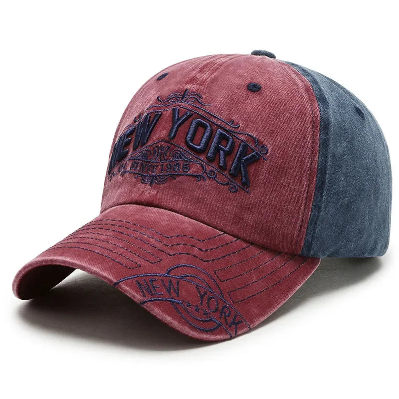 Retro Letters Embroidery Baseball for Men Women Washed Stitched Caps