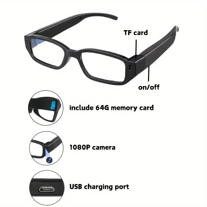 Portable 1080P HD Mini Glasses With Camera Video Recorder