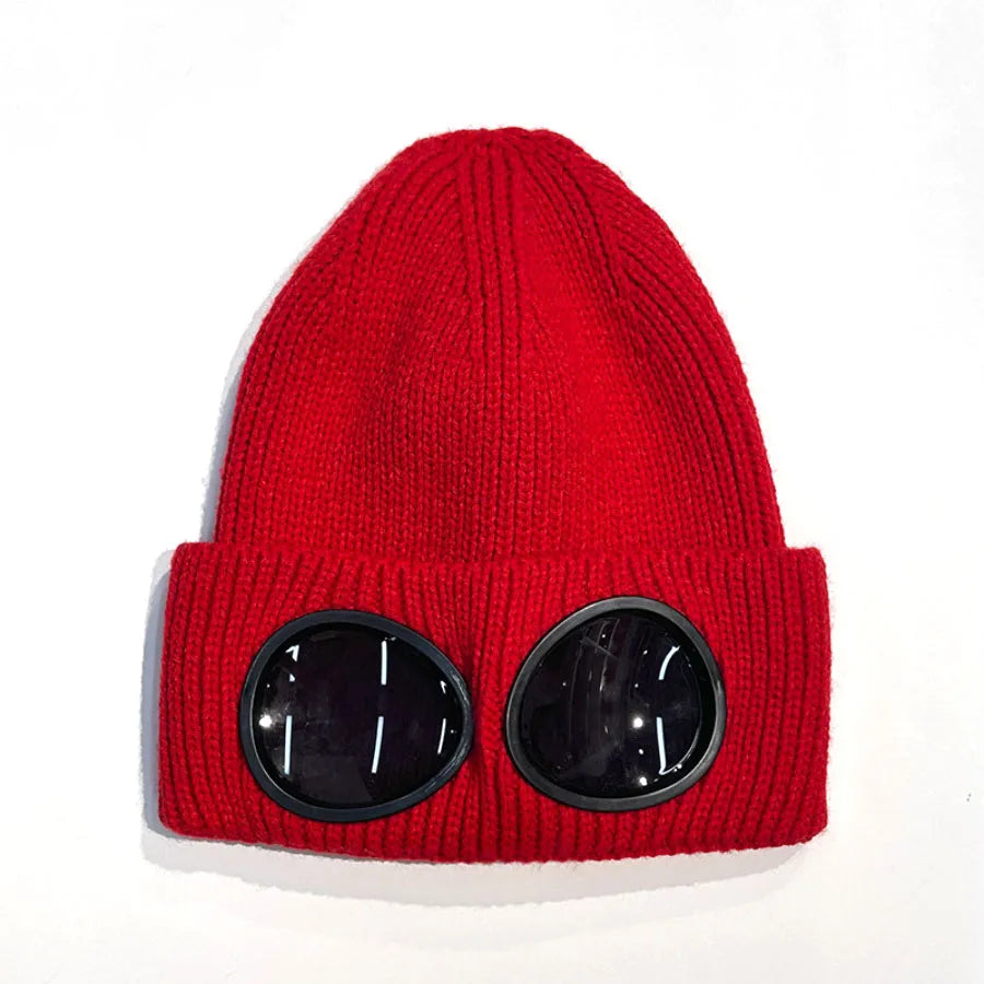 Winter Windproof Glasses Knitted Warm Beanie Hats