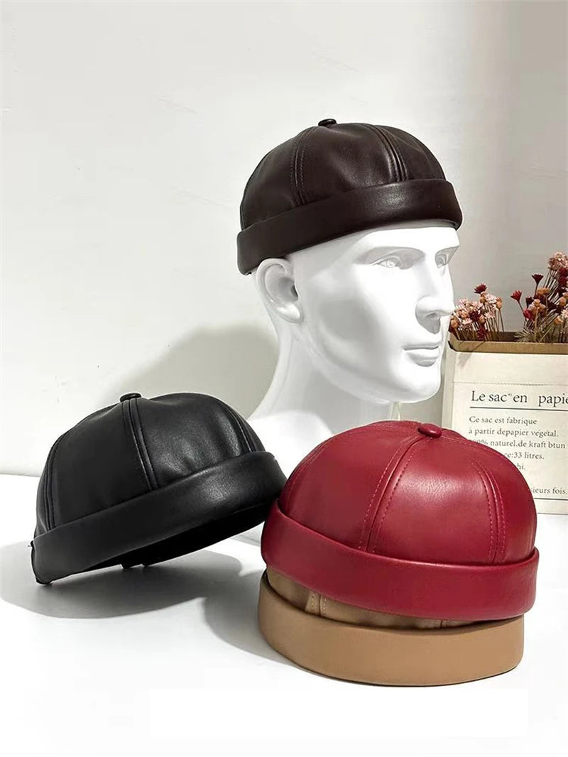 Retro Solid Color Brimless Hat