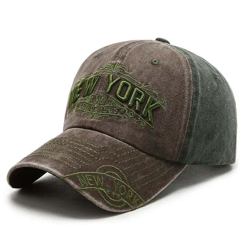 Retro Letters Embroidery Baseball for Men Women Washed Stitched Caps