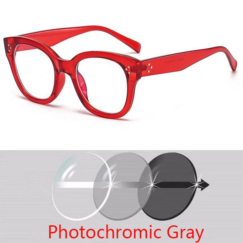 Feminine Optical Oversize Square Glasses Prescription Spectacles Myopia -0.5 To -6.0  +0.5 to +6.0