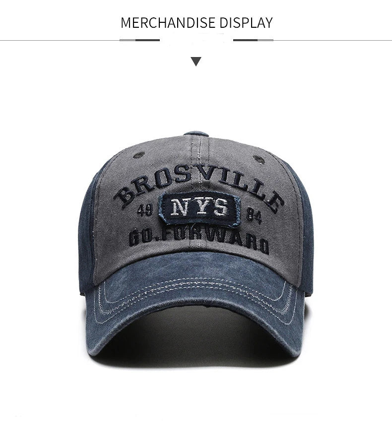 Four Seasons Men's Baseball Cap Casual Wash Embroidered