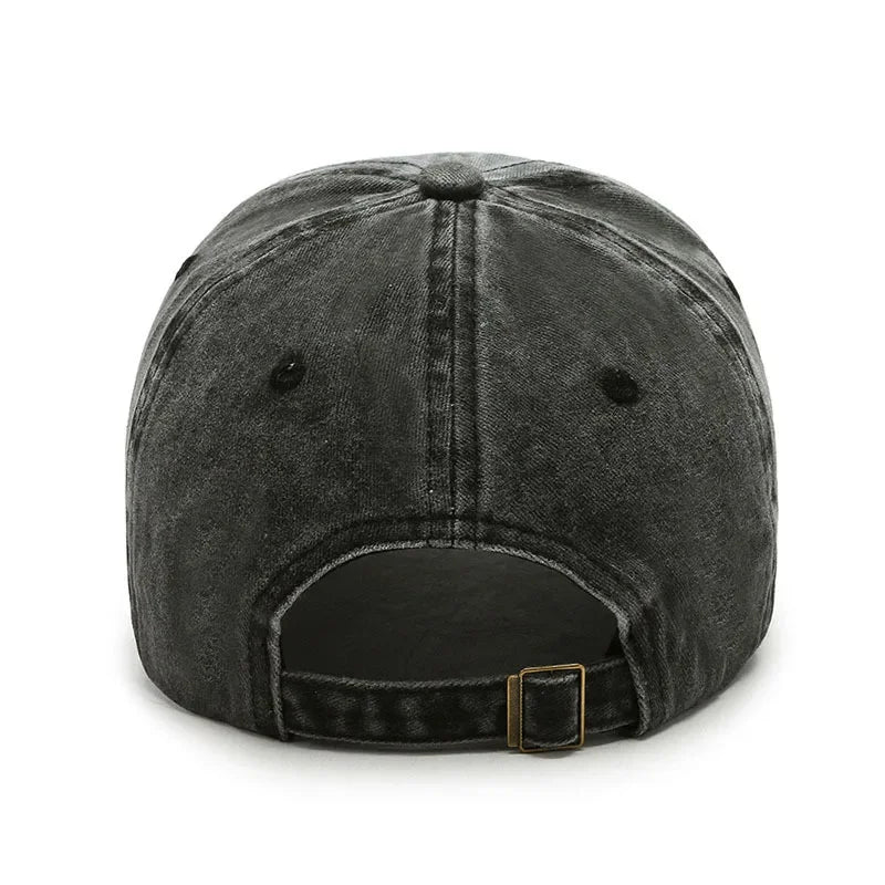 Retro Letters Embroidery Baseball for Men Women Washed Stitched Caps