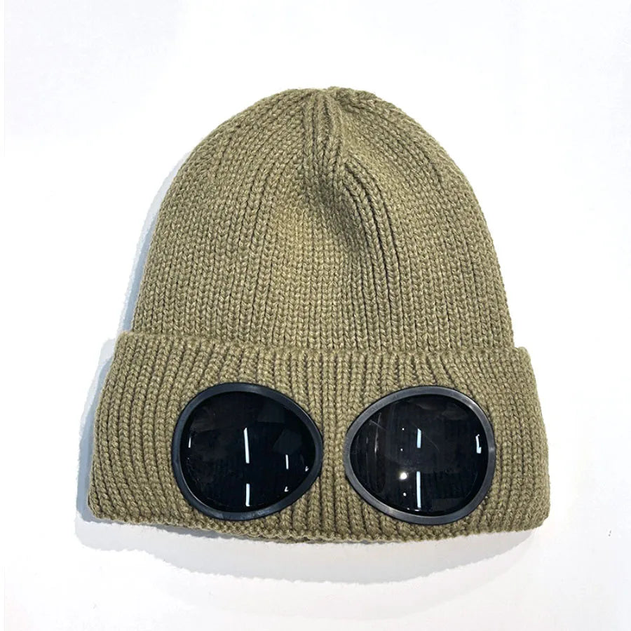Winter Windproof Glasses Knitted Warm Beanie Hats